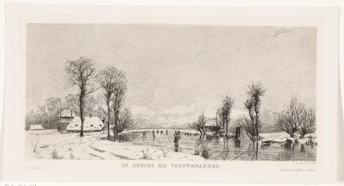 Wintergezicht bij Vrouwenakker by Elias Stark, print, 1888