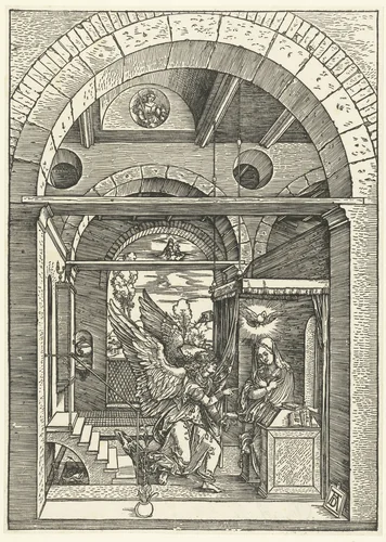 Annunciatie by Unknown, print, 1501-1505