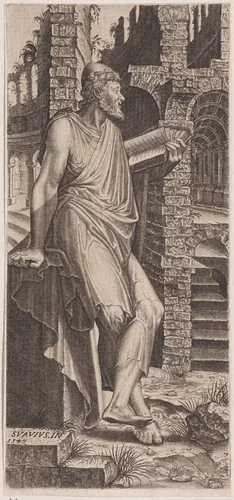 St. Matthew, from "Christ, the Twelve Apostles and St. Paul" by Lambert Suavius, print, 1525-1576