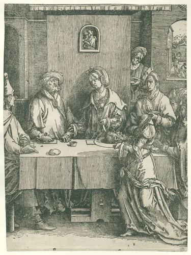 Salomé met het hoofd van Johannes de Doper by Lucas van Leyden, print, 1512-1516