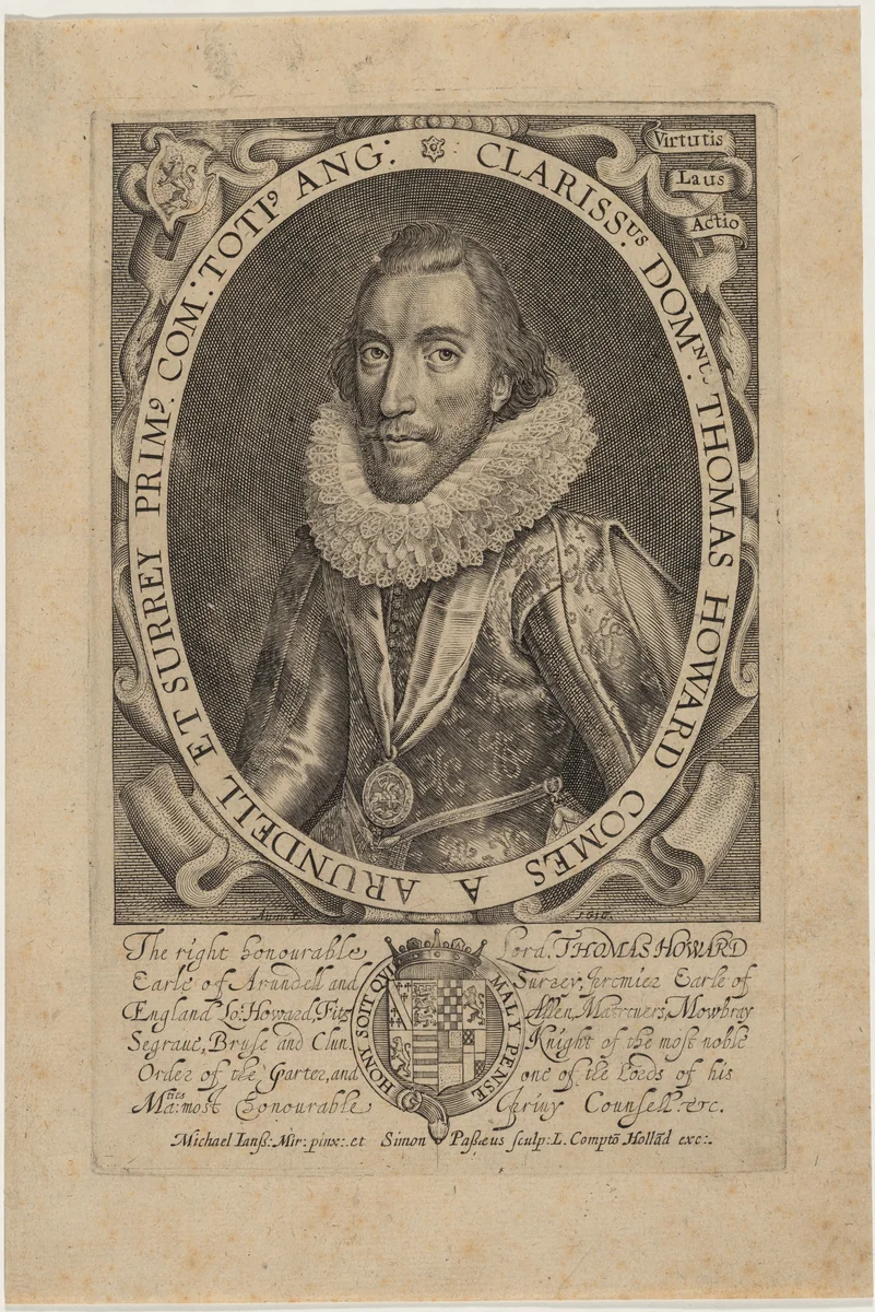 Thomas Howard, Second Earl of Arundel and Surrey by Simon van de Passe, print, 1595-1647