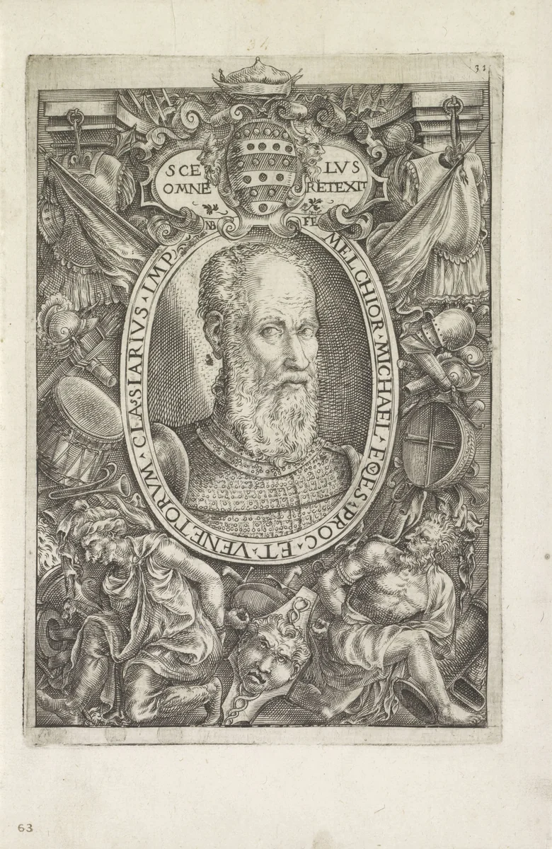 Portret van Melchior Michiel, admiraal van de Venetiaanse vloot by Unknown, print, 1560-1592