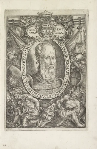 Portret van Melchior Michiel, admiraal van de Venetiaanse vloot by Unknown, print, 1560-1592