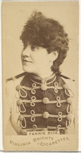 Fanny Rice, from the Actors and Actresses series (N45, Type 1) for Virginia Brights Cigarettes by Allen & Ginter, photograph, 1885-1891