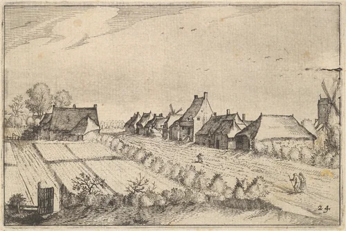 Fields and a Road, plate 8 from "Regiunculae et Villae Aliquot Ducatus Brabantiae" by Claes Jansz Visscher, print, 1605-1615
