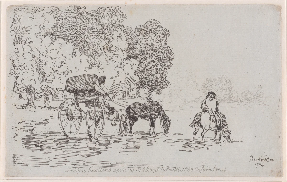 Four Wheel Chaise by Thomas Rowlandson, print, 1785