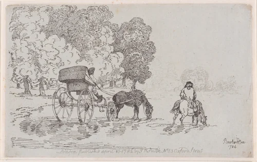 Four Wheel Chaise by Thomas Rowlandson, print, 1785