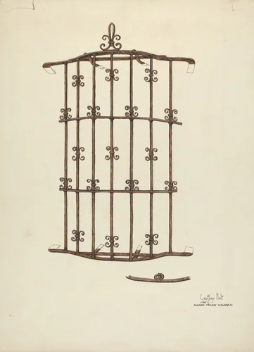 Iron Window Grille by Harry Mann Waddell, index of american design, 1936
