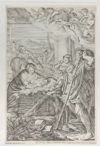Adoration of the Shepherds by Giuseppe Maria Mitelli, print, 1654-1718