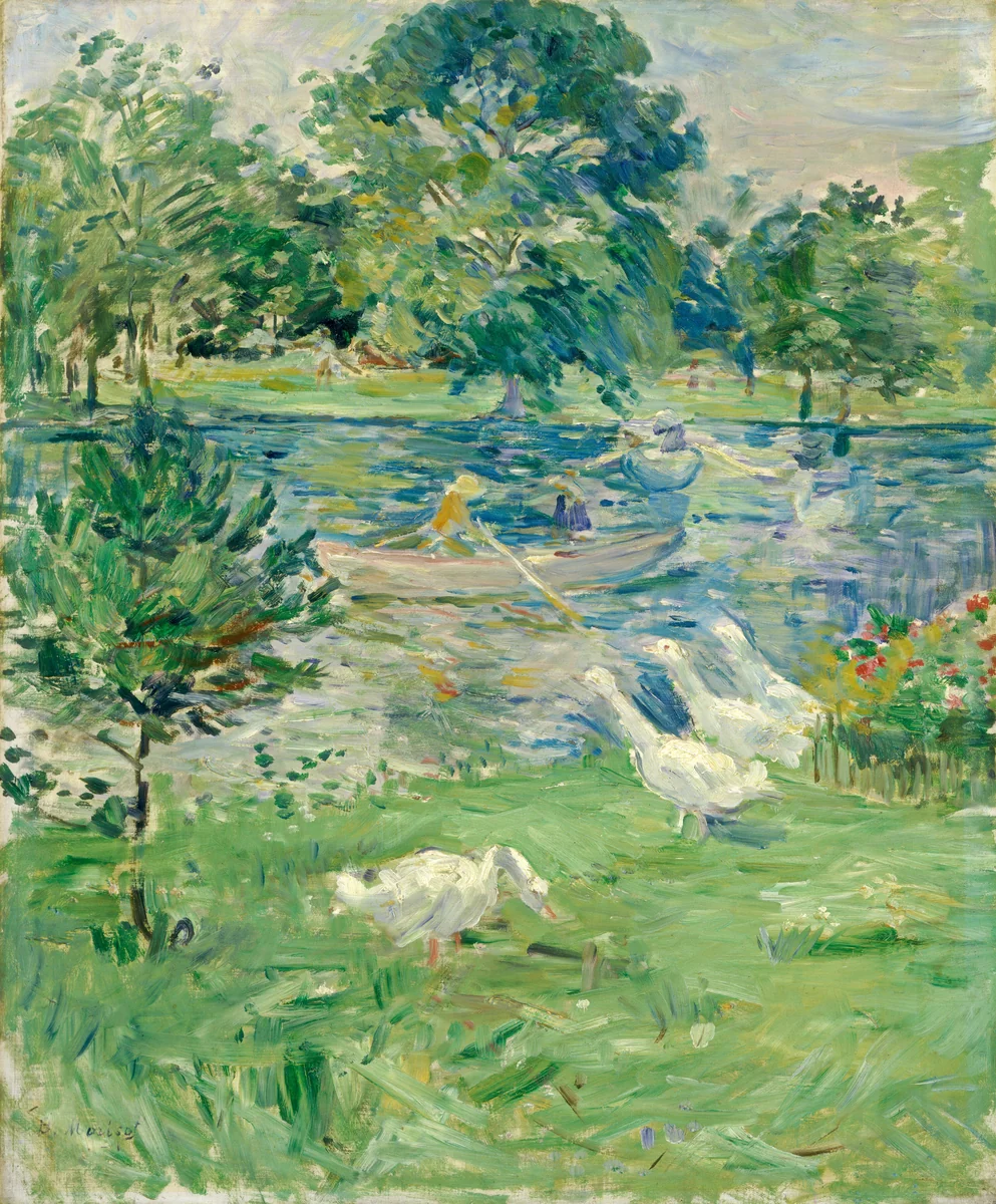 Girl in a Boat with Geese by Berthe Morisot, painting, 1889