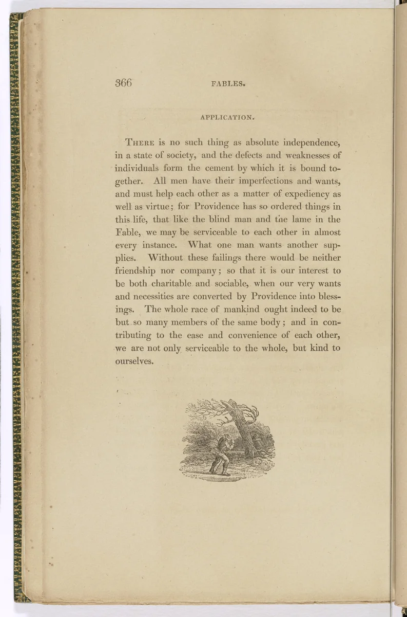 Tailpiece (page 366) from The Fables of Aesop by Thomas Bewick, illustrated book, 1818