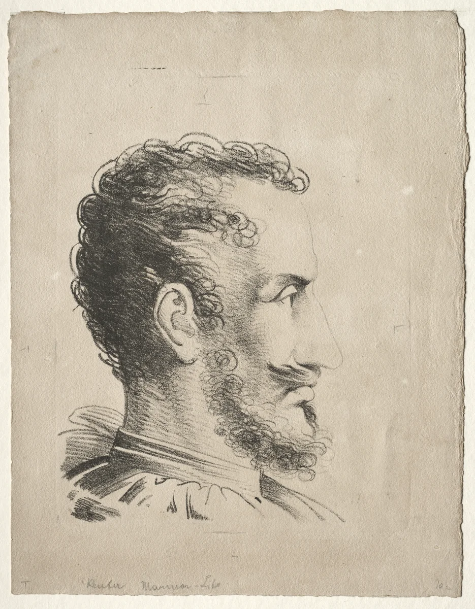 Profile Head by Friedrich Wilhelm Reuter, print
