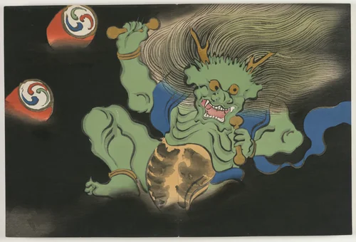 Flowers of a Hundred Worlds (Momoyogusa): God of Thunder (Raijin) (Kaminari) by Kamisaka Sekka, book, 1909-1910
