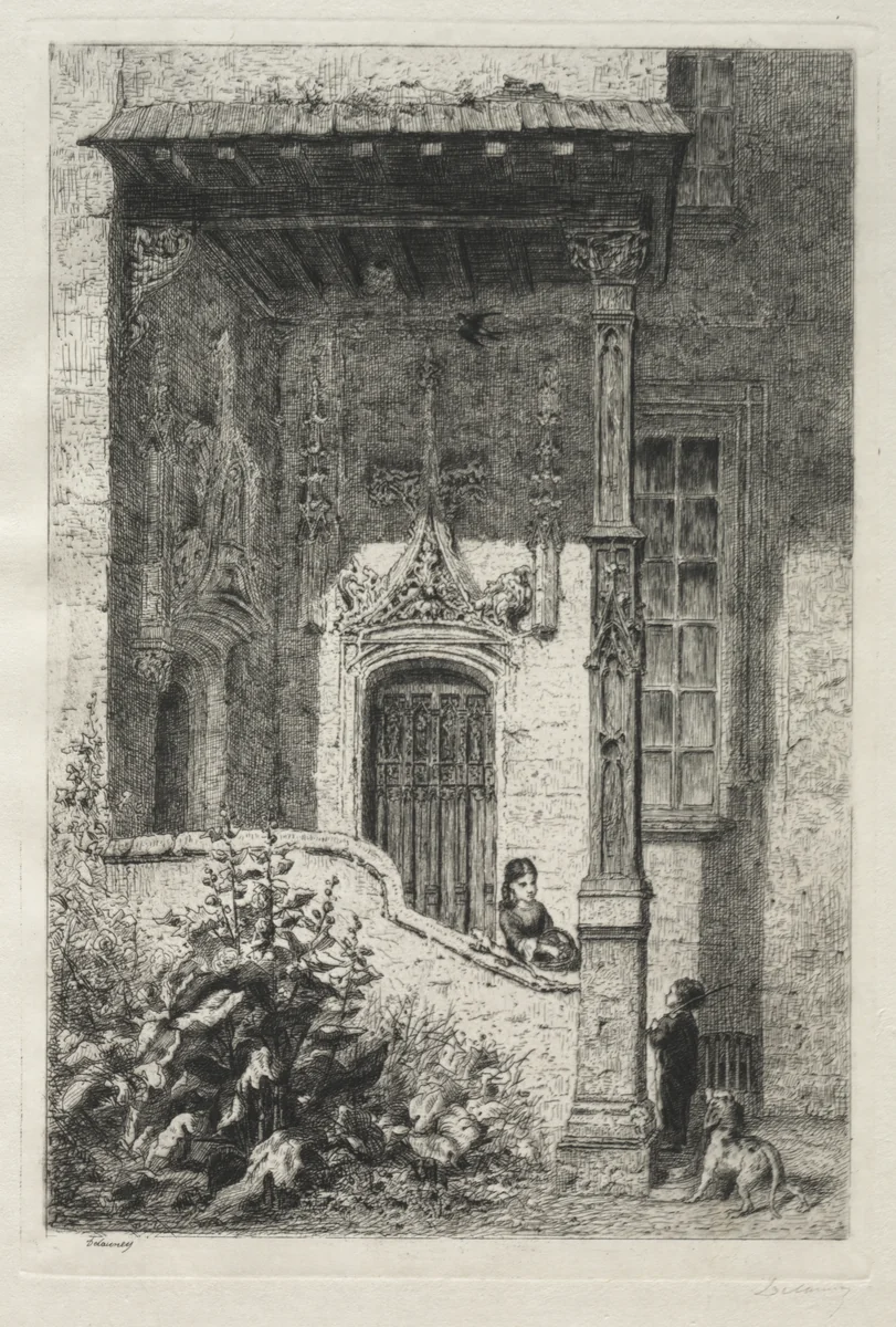 Maison dite de la Reine Blanche, Rue St. Hippolyte by Alfred Alexandre Delauney, print, 1870-1894