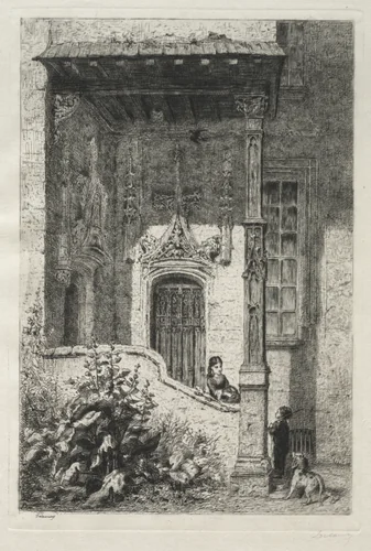 Maison dite de la Reine Blanche, Rue St. Hippolyte by Alfred Alexandre Delauney, print, 1870-1894