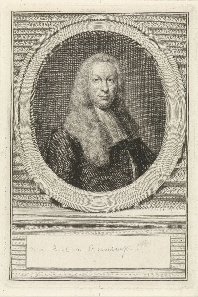 Portret van Pieter Rendorp by Jacob Houbraken, print, 1708-1780