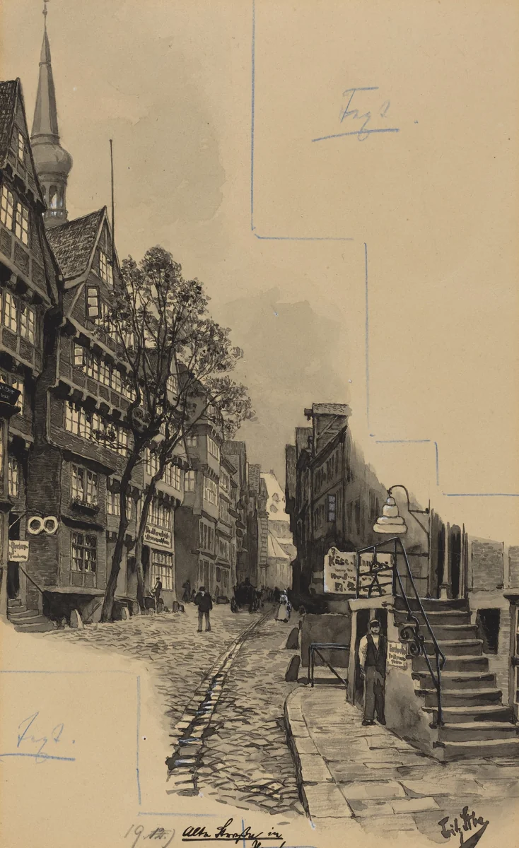 Alte Strasse by Fritz Stoltenberg, portfolio, 1893