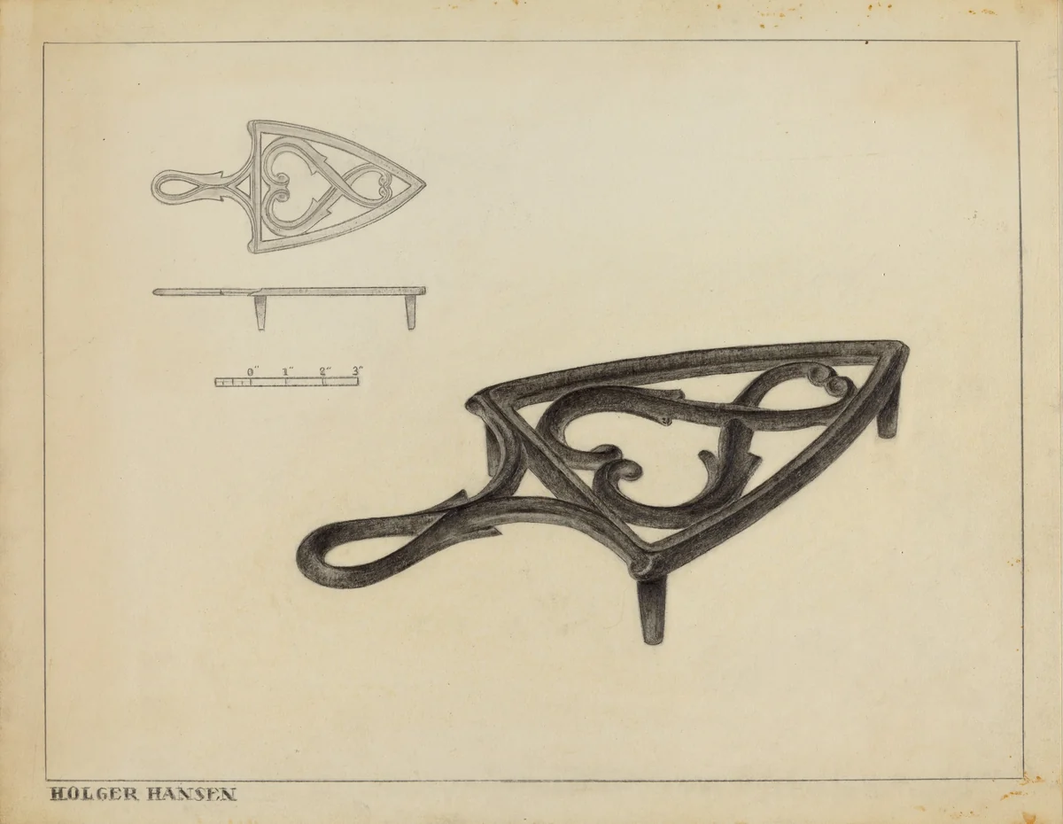 Flat Iron Holder by Holger Hansen, index of american design, 1937