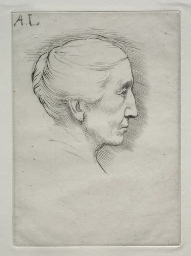 Portrait of Mme. Emily Hughes (1st Plate) by Alphonse Legros, print, 1857-1911