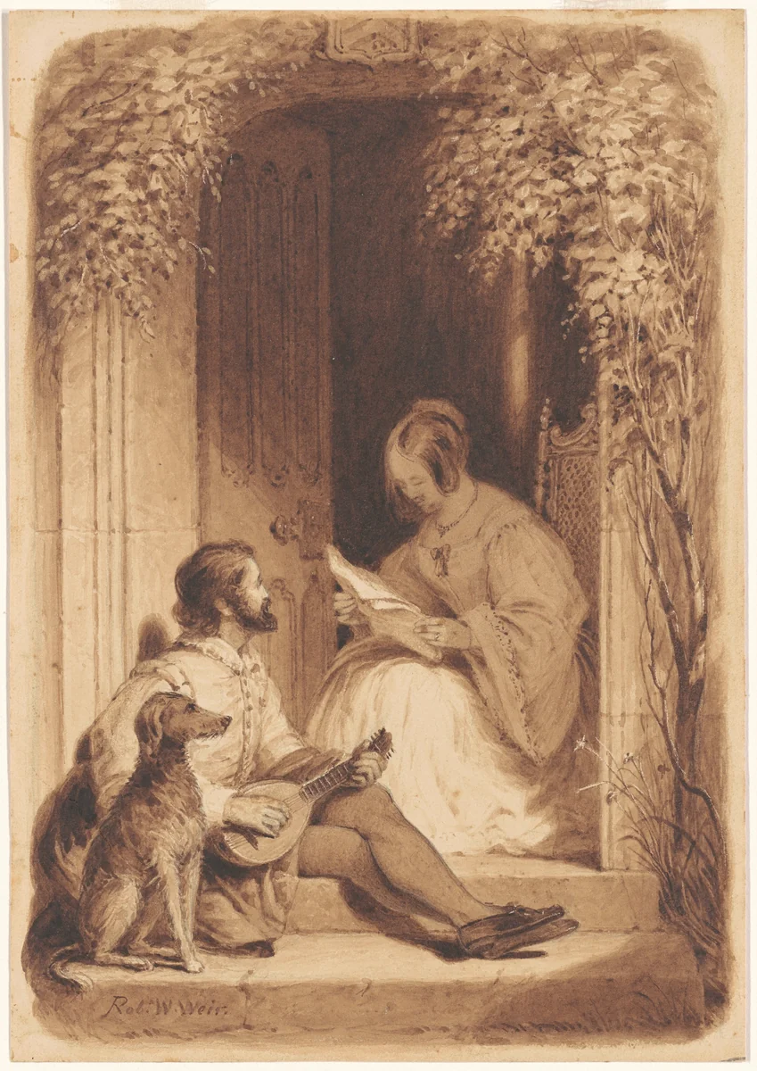 When Other Friends Are Round Thee by Robert Walter Weir, drawing, 1848-1858