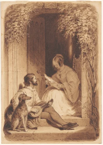 When Other Friends Are Round Thee by Robert Walter Weir, drawing, 1848-1858