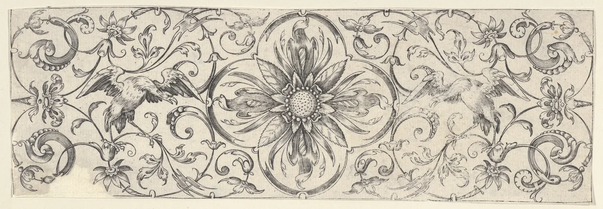 Plate 6, from "Friezes with Birds, Flowers and Meandering Wreaths and Scrolls" by Theodor Bang, print, 1600-1620