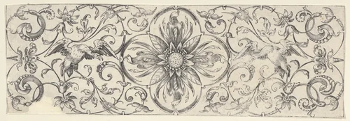 Plate 6, from "Friezes with Birds, Flowers and Meandering Wreaths and Scrolls" by Theodor Bang, print, 1600-1620