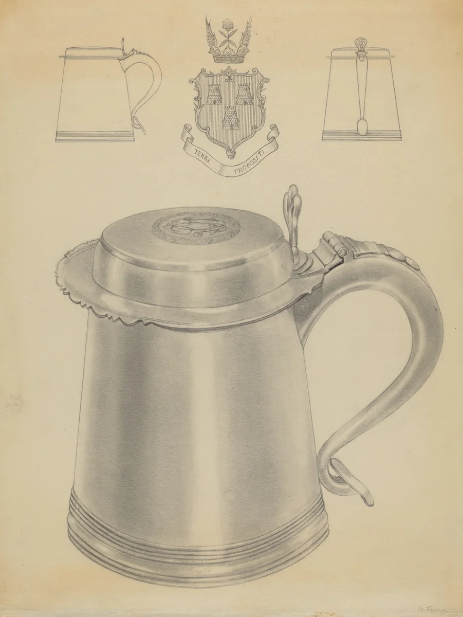 Silver Tankard by Michael Fenga, index of american design, 1936
