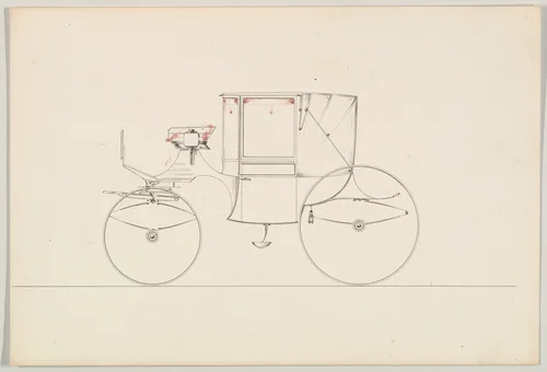 Design for Bow Front Landaulet (unnumbered) by Brewster & Co., drawing, 1850-1870