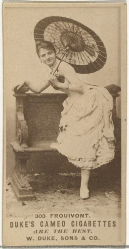 Card Number 303, Frouivont, from the Actors and Actresses series (N145-5) issued by Duke Sons & Co. to promote Cameo Cigarettes by W. Duke, Sons & Co., photograph, 1880-1889