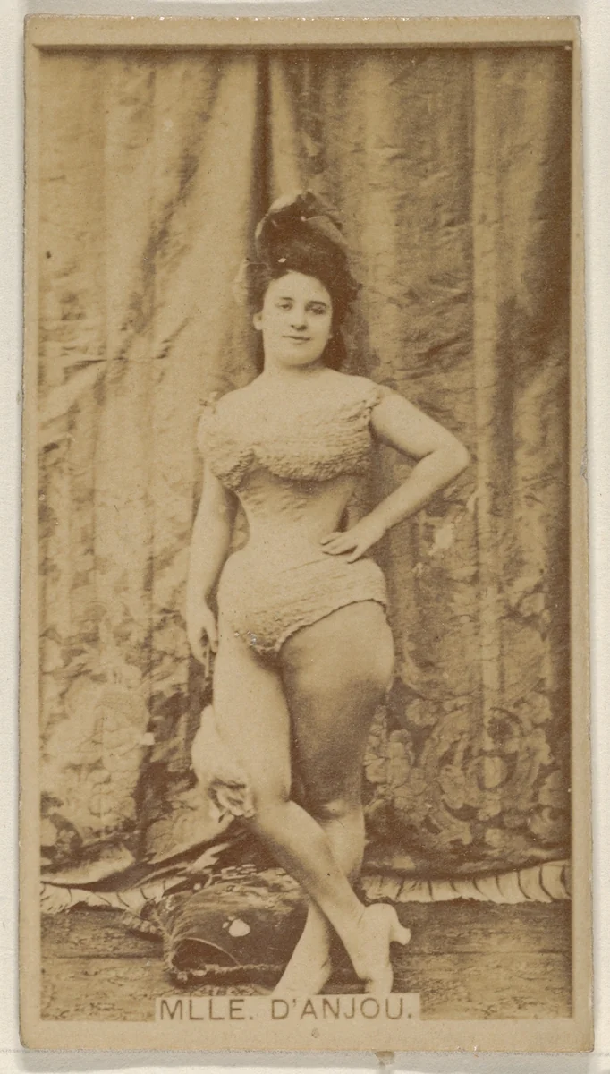 Mlle. D' Anjou, from the Actors and Actresses series (N45, Type 8) for Virginia Brights Cigarettes by Allen & Ginter, photograph, 1885-1891