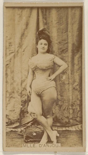 Mlle. D' Anjou, from the Actors and Actresses series (N45, Type 8) for Virginia Brights Cigarettes by Allen & Ginter, photograph, 1885-1891