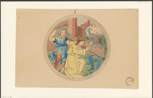 Christus draagt zijn kruis by anonymous, drawing, 1850-1949