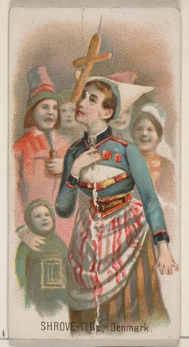 Shrove-Tide, Denmark, from the Holidays series (N80) for Duke brand cigarettes by W. Duke, Sons & Co., print, 1890