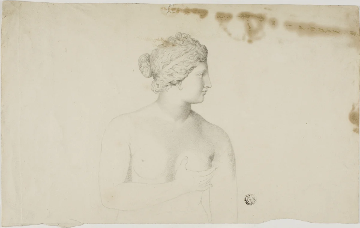 Study of the Medici Venus by Unknown Artist, drawing, 1700-1799