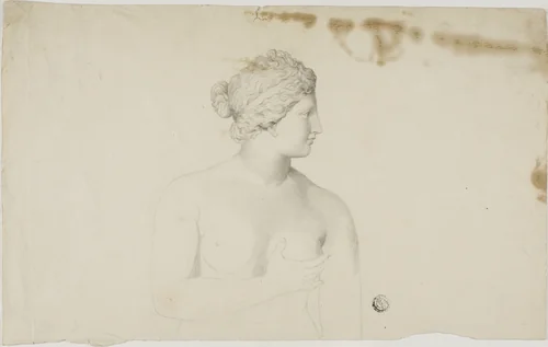 Study of the Medici Venus by Unknown Artist, drawing, 1700-1799
