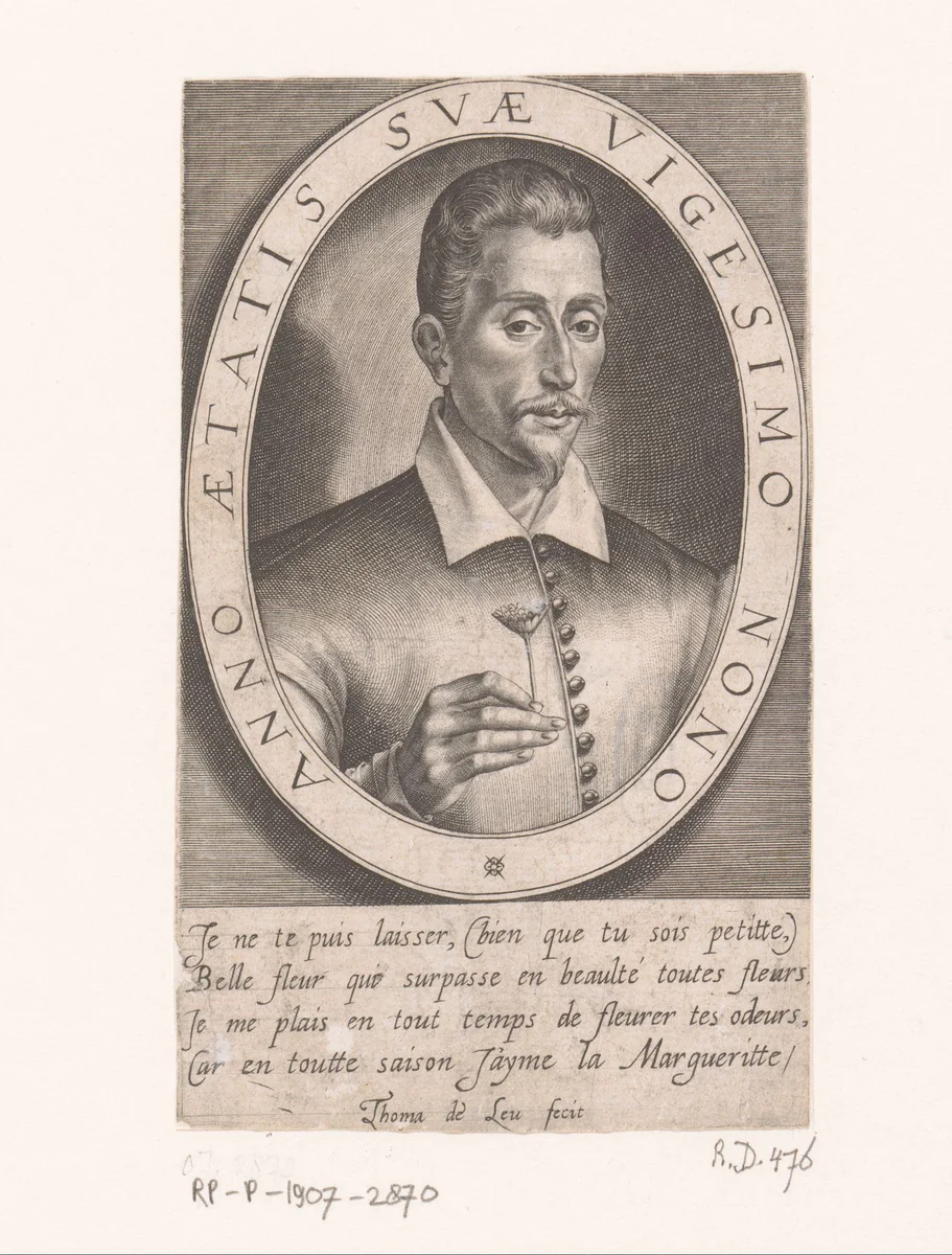 Portret van Simon Poncet by Unknown, print, 1576-1614