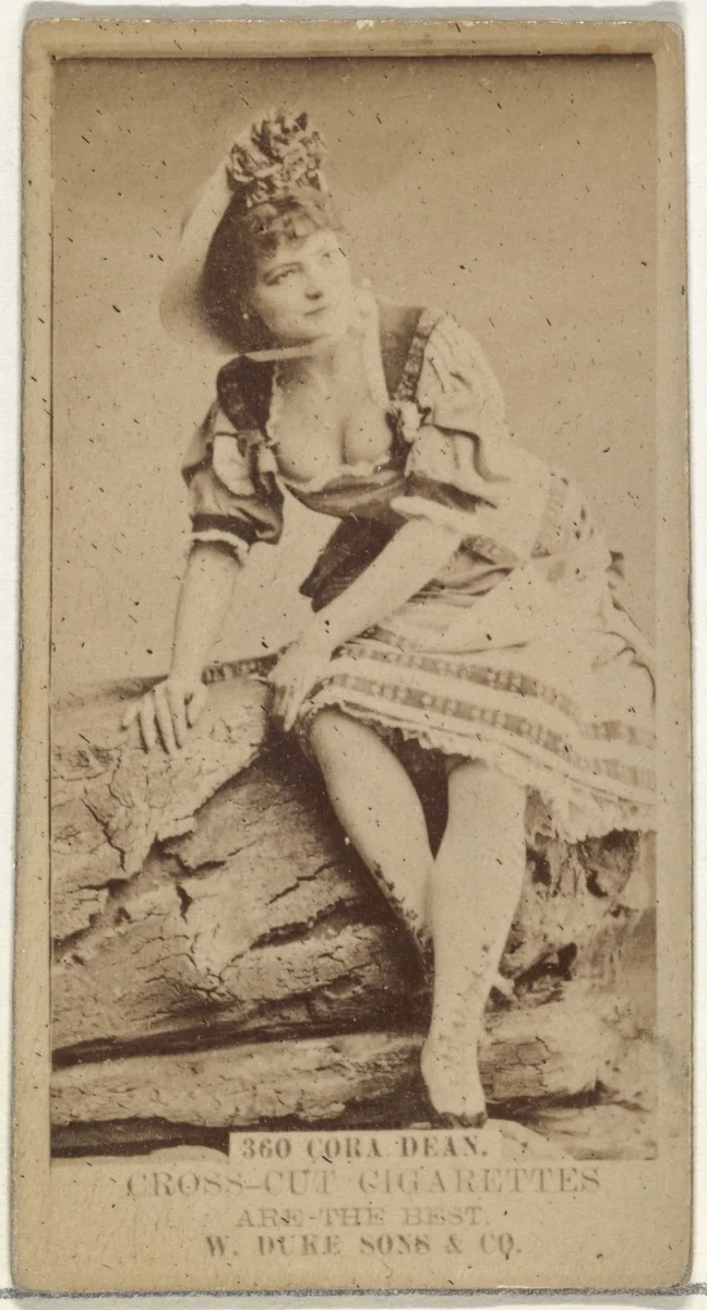 Card Number 360, Cora Dean, from the Actors and Actresses series (N145-3) issued by Duke Sons & Co. to promote Cross Cut Cigarettes by W. Duke, Sons & Co., photograph, 1880-1889
