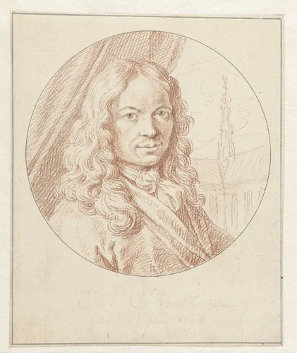 Portret van Gerrit Berckheyde by Frans Decker, drawing, 1694-1751
