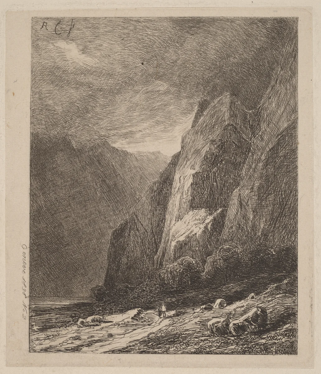 Cliffs in a Storm by Alexandre Calame, portfolio, 1838-1850
