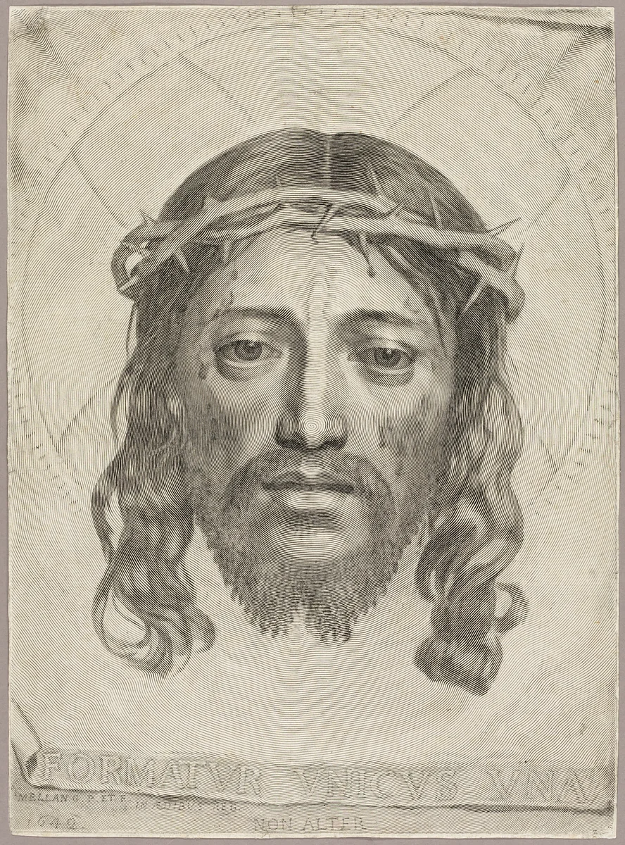 The Sudarium of Saint Veronica by Claude Mellan, print, 1649