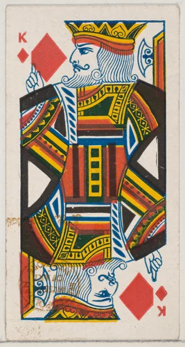 King of Diamonds (red), from the Playing Cards series (N84) for Duke brand cigarettes by W. Duke, Sons & Co., print, 1888