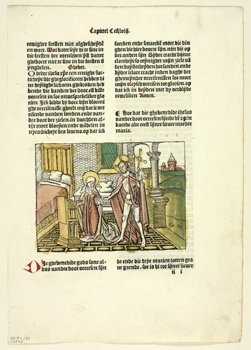 Christ Appearing to His Mother After His Resurrection from Leven Christi (Life of Christ), Plate 42 from Woodcuts from Books of the 15th Century by Unknown Artist, print, 1488