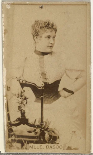 Mlle. Basco, from the Actors and Actresses series (N145-8) issued by Duke Sons & Co. to promote Duke Cigarettes by W. Duke, Sons & Co., photograph, 1890-1895
