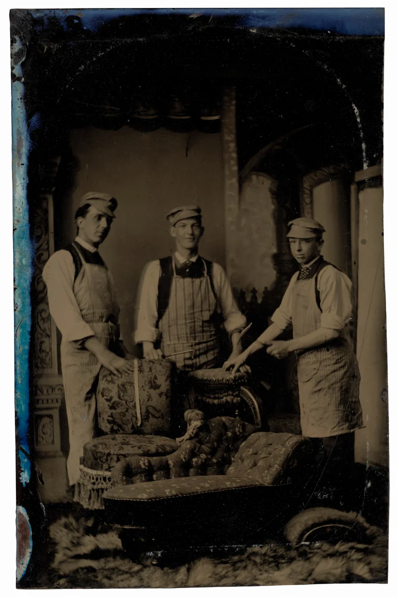 Portrait of Furniture Upholsterers by American 19th Century, photograph, 1840-1899