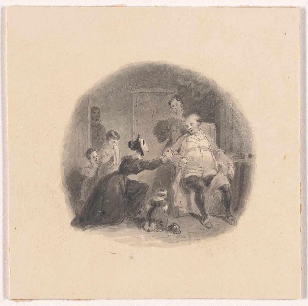 Illustration design for "The Economy of Human Life" by Frank Howard, drawing, 1834