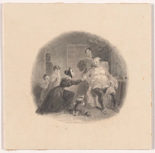 Illustration design for "The Economy of Human Life" by Frank Howard, drawing, 1834