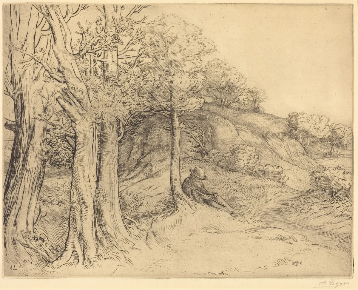 Solitude (Solitude (Paysage)) by Alphonse Legros, print, 1837-1911