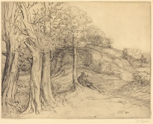 Solitude (Solitude (Paysage)) by Alphonse Legros, print, 1837-1911