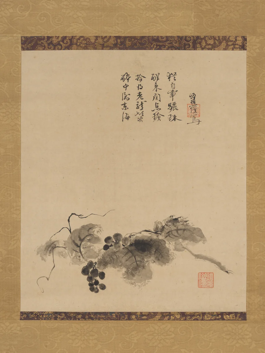 Grapes by Motsurin Jōtō, painting, 1480-1492